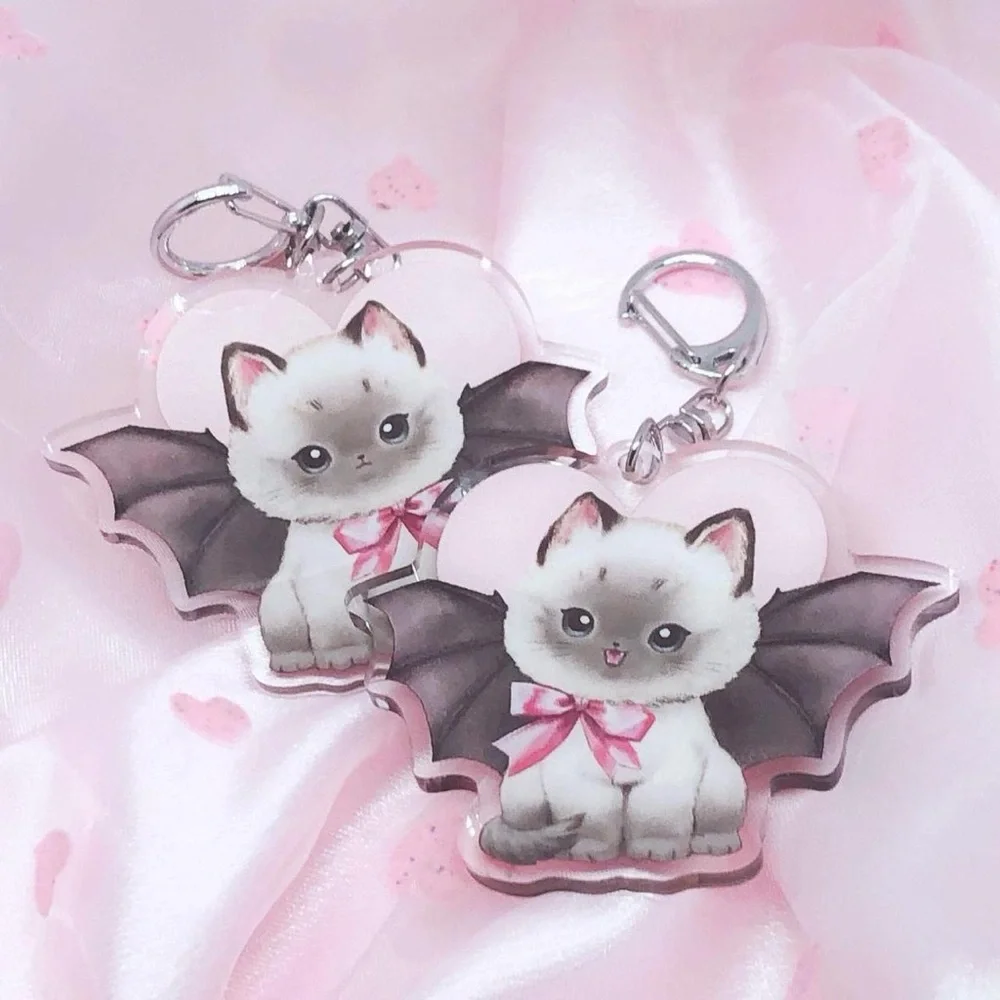 Bat Cat Keychain Charm - Picture 3 of 3